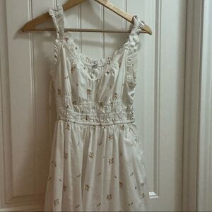Old Navy White Dress with Floral Accents